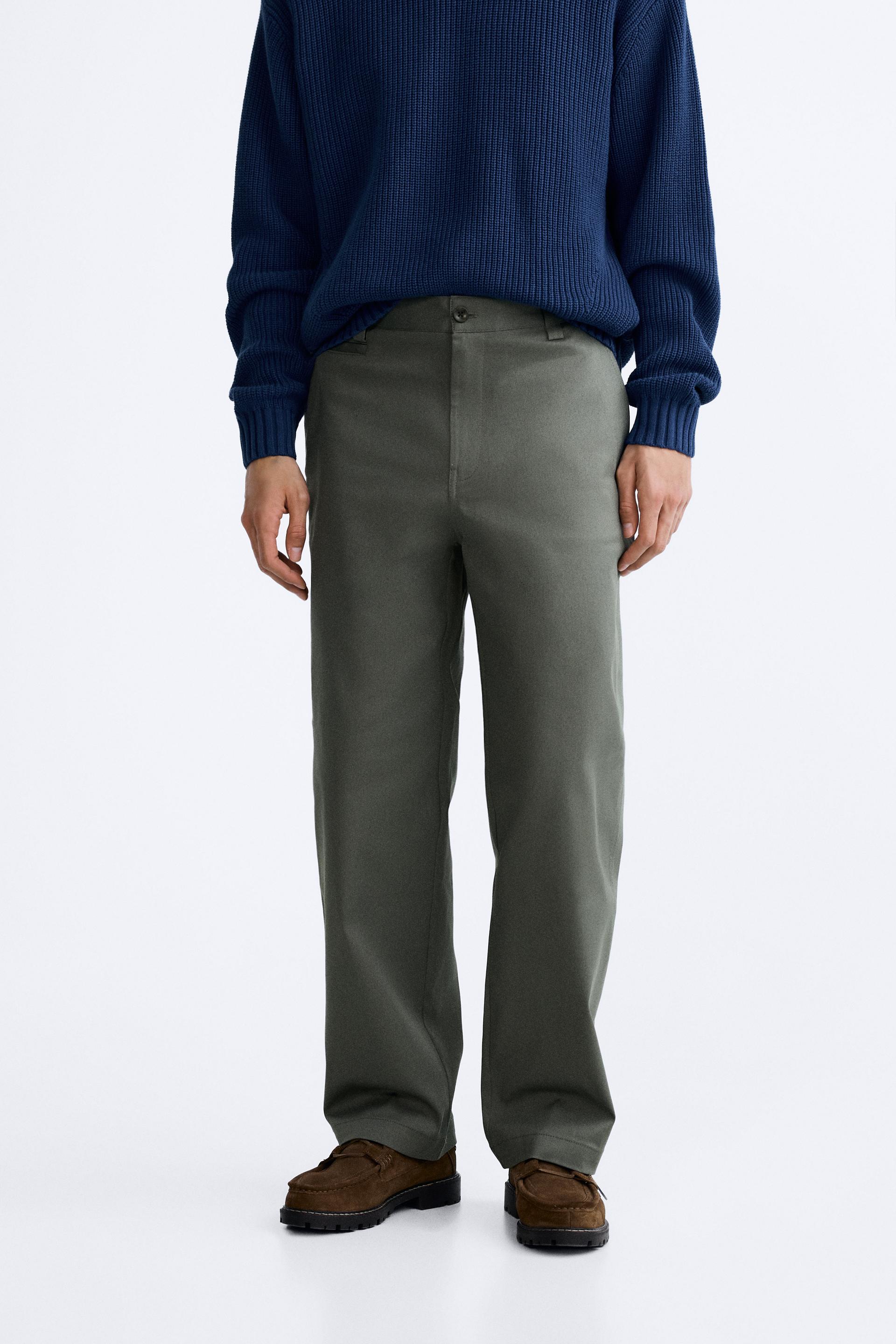 TEXTURED STRETCH PANTS - Oyster-white