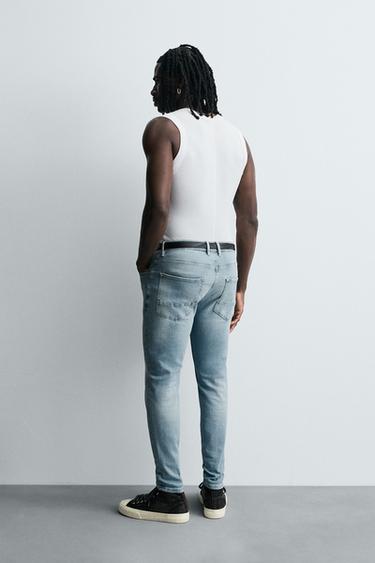 SKINNY CROPPED FIT JEANS - Light blue by Zara - Image 2