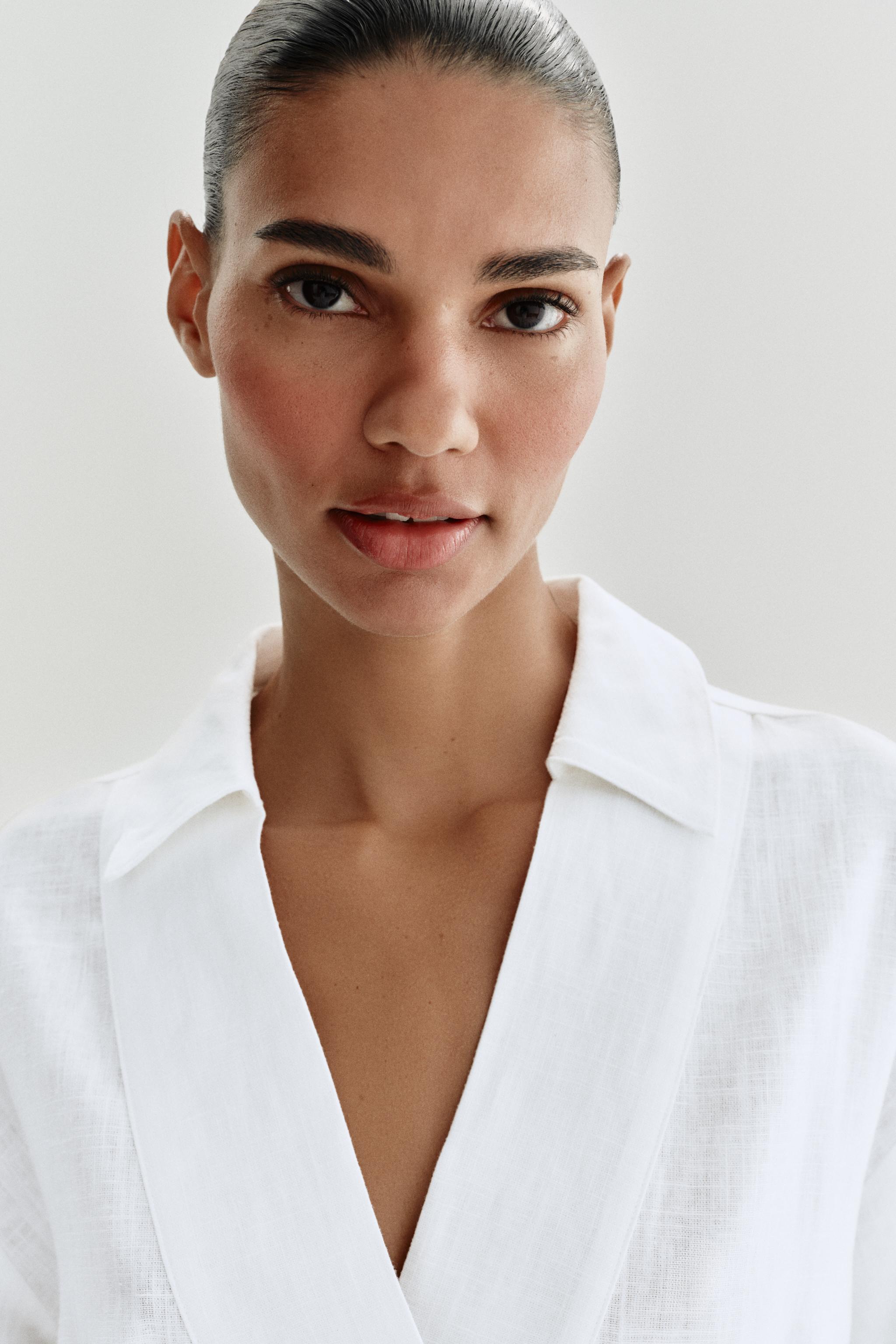 Zara Keten Polo Yaka Bluz görsel 3