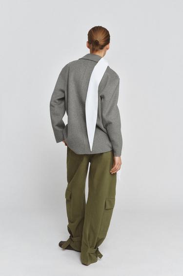 BLAZER EN MÉLANGE DE LAINE ZW COLLECTION - Gris de Zara - Image 3