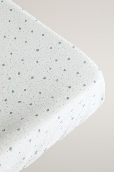 LEAF PRINT BABY CHANGING MAT COVER — Ecru 2