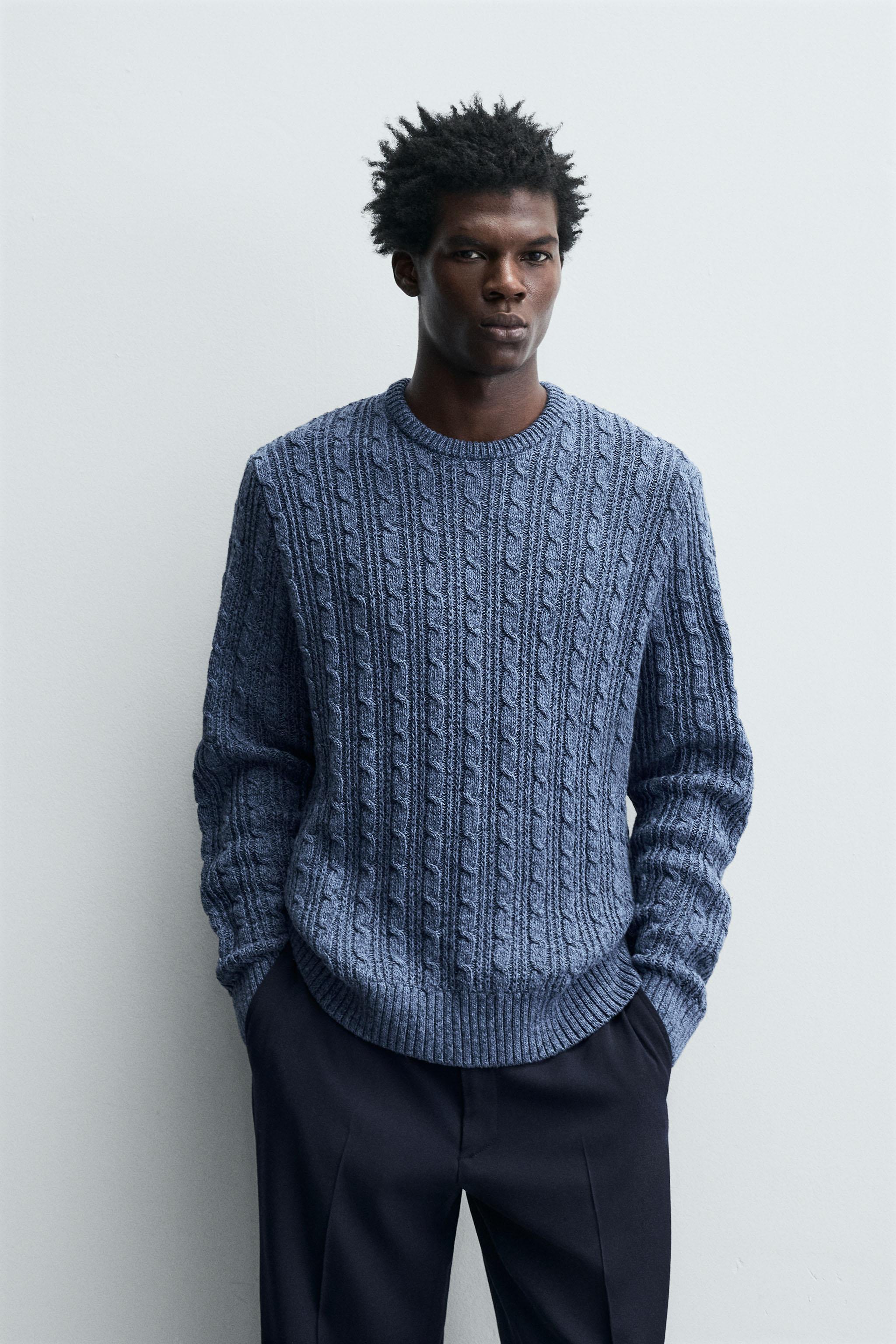 TEXTURED WOVEN SWEATER - Blue | ZARA United States