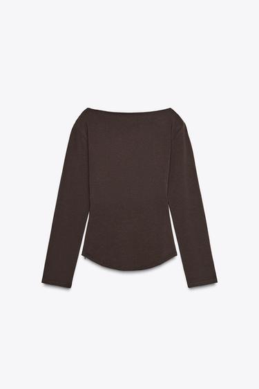 SIDE DRAPED TOP - Dark aubergine by Zara