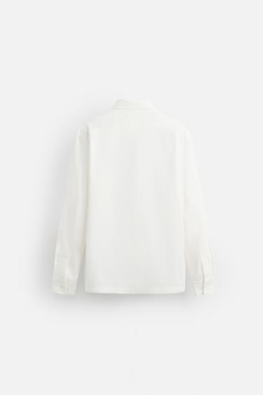 CHEMISE COTON À POCHES - Blanc cassé de Zara - Image 7