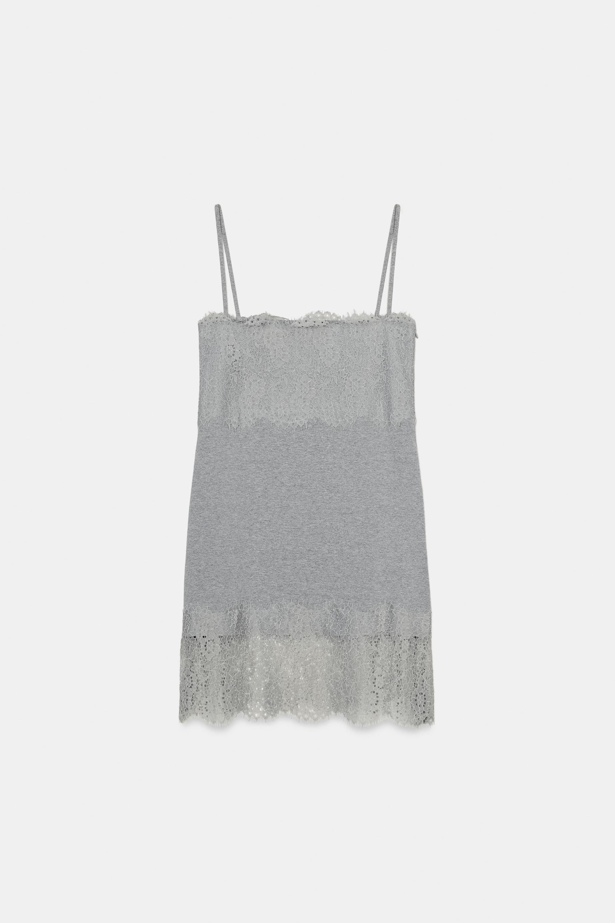 COMBINATION LACE MINI DRESS