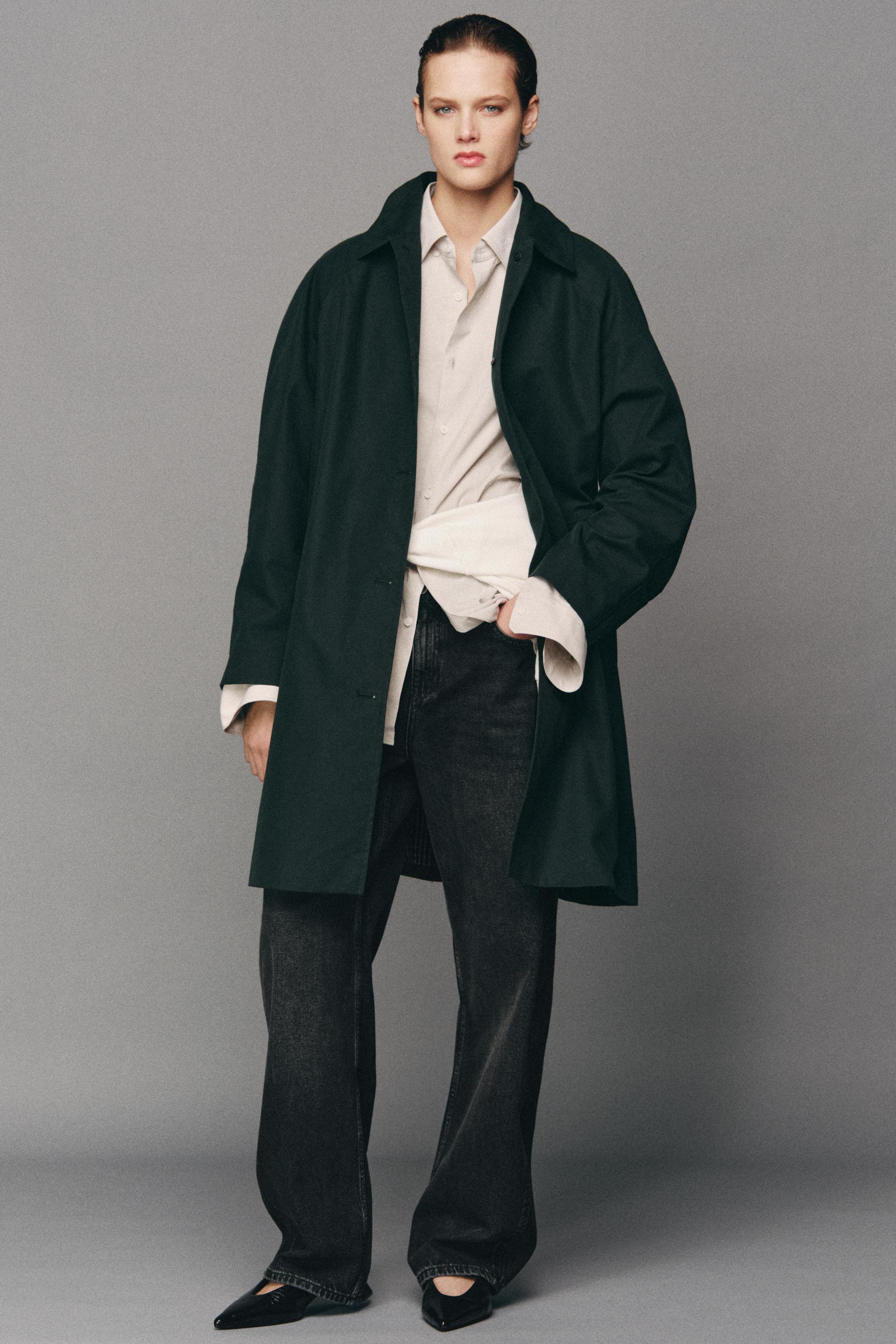 ジャケット・アウター TRENCH LIKE MIDI COAT ZW COLLECTION MIDI TRENCH COAT - Gray green | ZARA United States