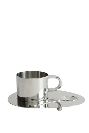 Zara STEEL MUG, SPOON AND TRAY SET - Steel