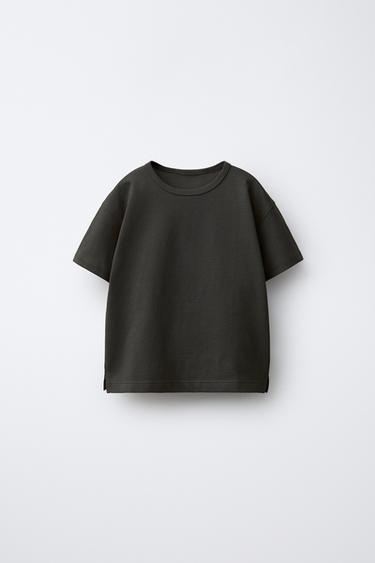 Zara PLAIN T-SHIRT - Dark anthracite