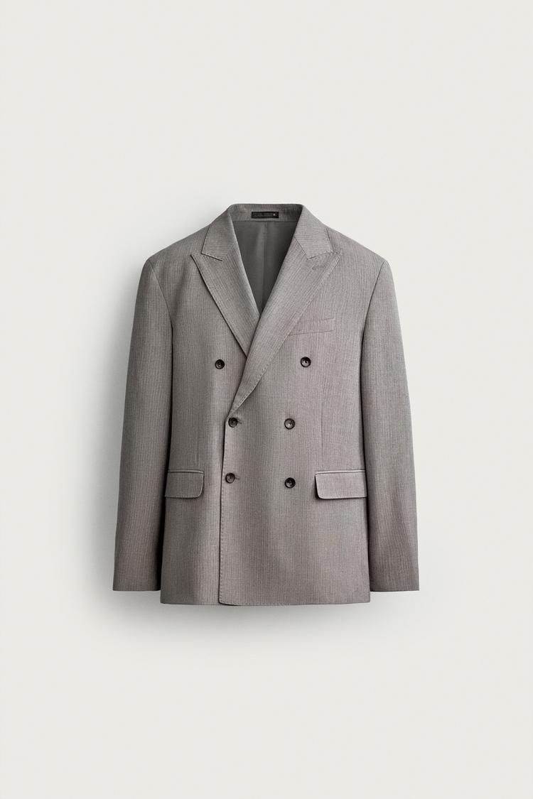 Blazer sastre cruzado a rayas 7