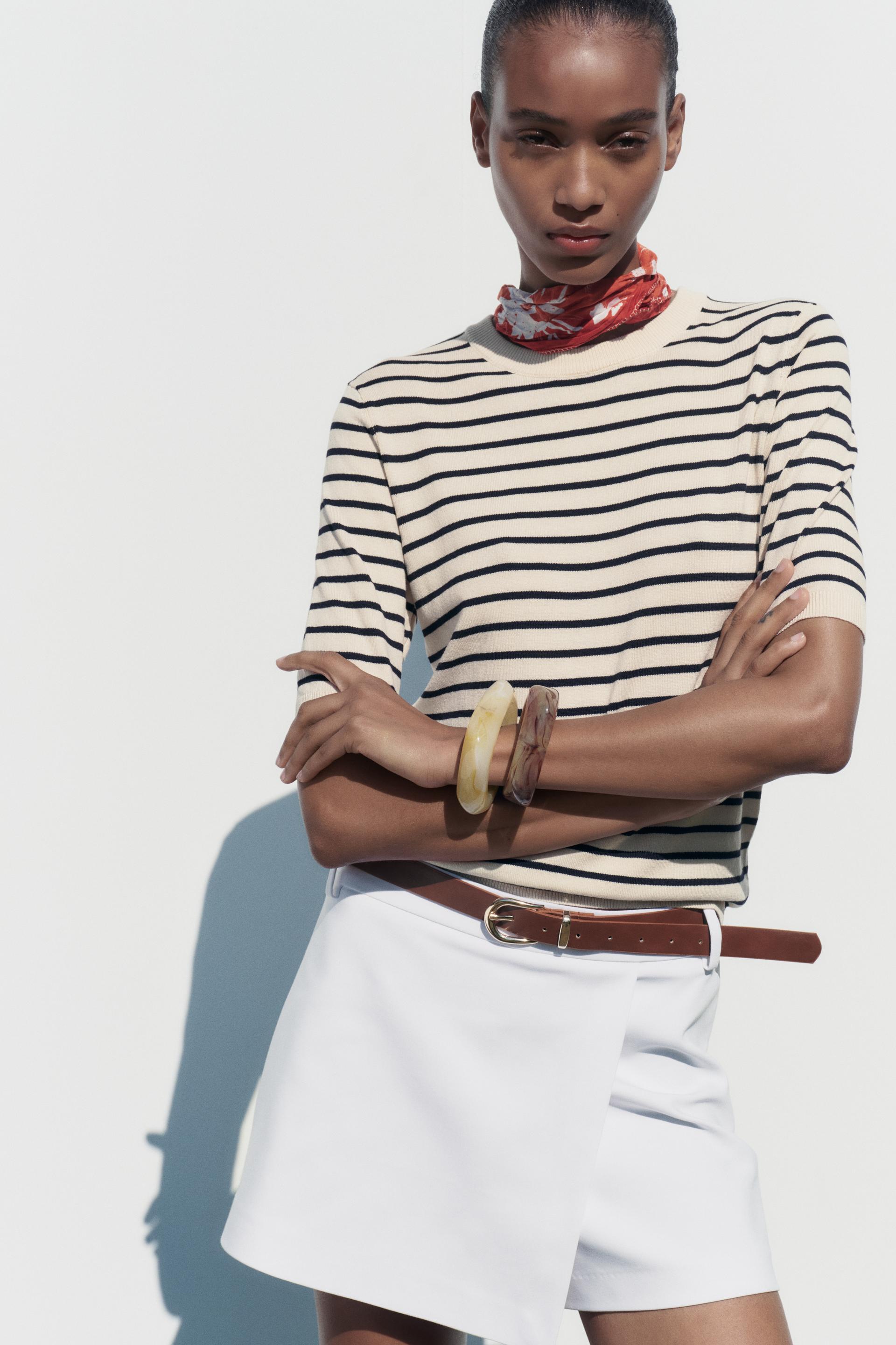 BELTED WRAP SKORT - Oyster-white | ZARA Canada