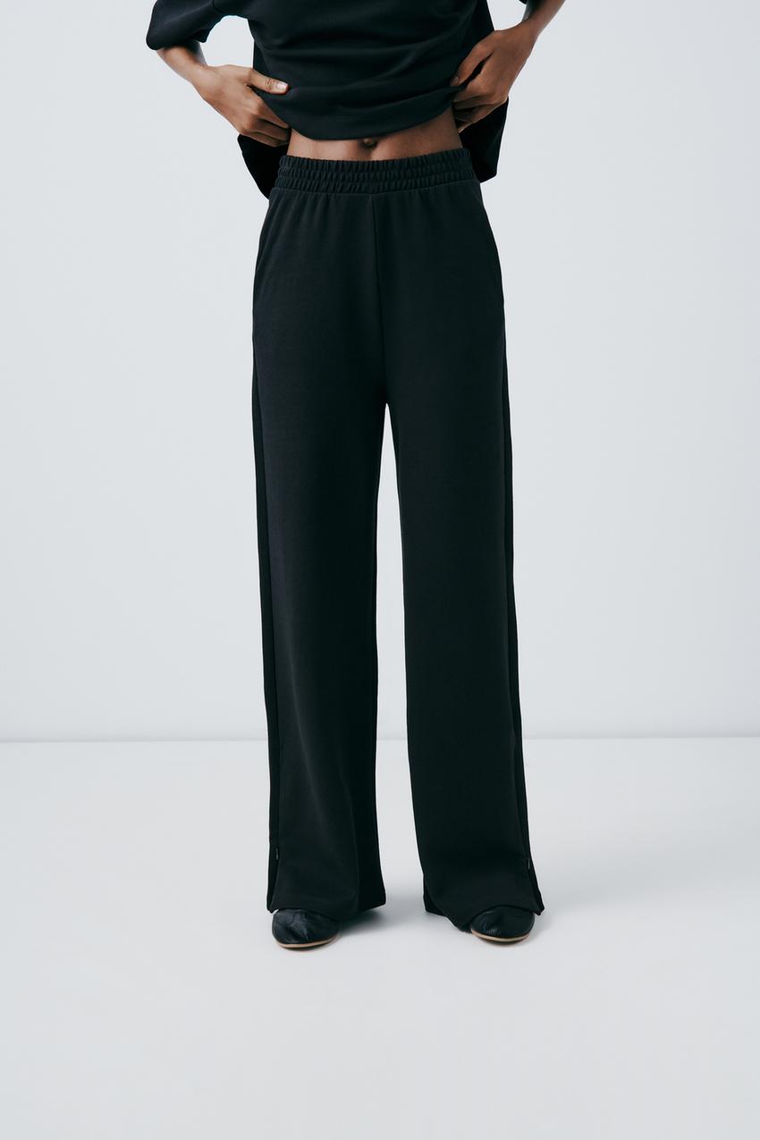 ZW COLLECTION STRAIGHT-LEG STRIPED TROUSERS - Grey