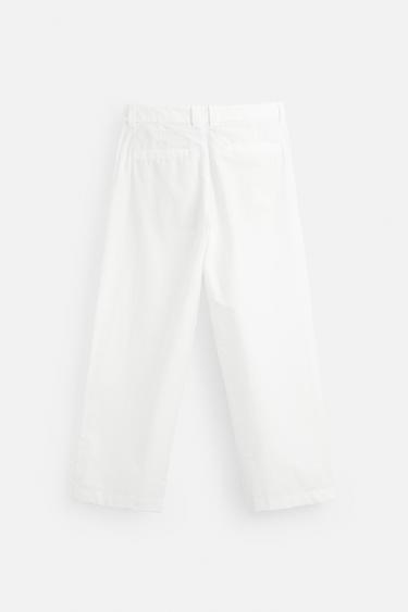 PANTALON RELAXED FIT PLIS - Blanc de Zara - Image 7