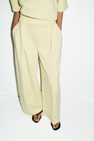 INTERLOCK TROUSERS - Light lime green by Zara