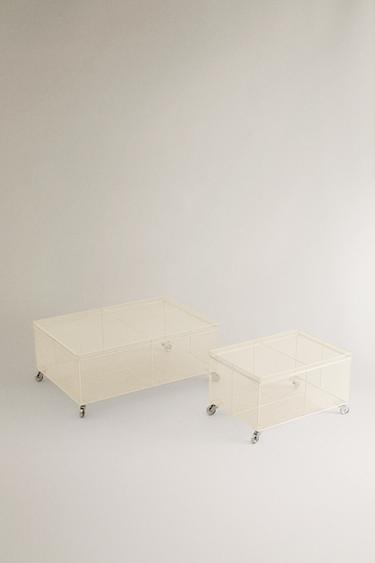 CORBEILLE MÉTAL ROULETTES - Écru de Zara - Image 1