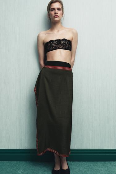 PAREO SHAL ME STAMPIM 100% VISKOZË - Ngjyrë shege nga Zara