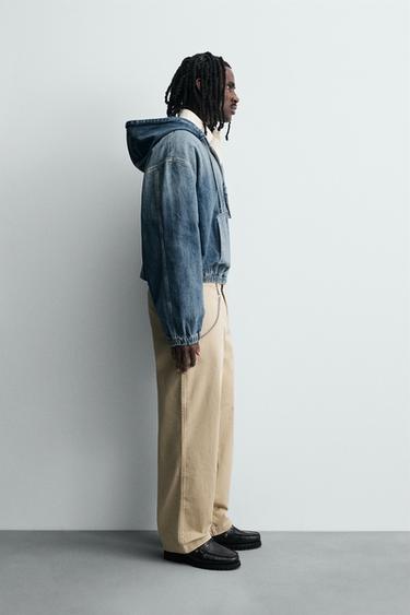VESTE DÉLAVÉE À CAPUCHE - Bleu moyen de Zara - Image 3