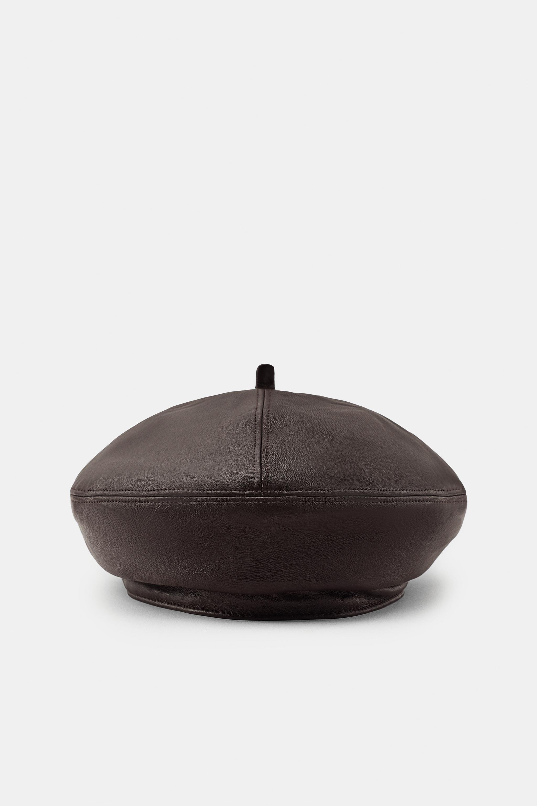 100% LEATHER BERET HAT