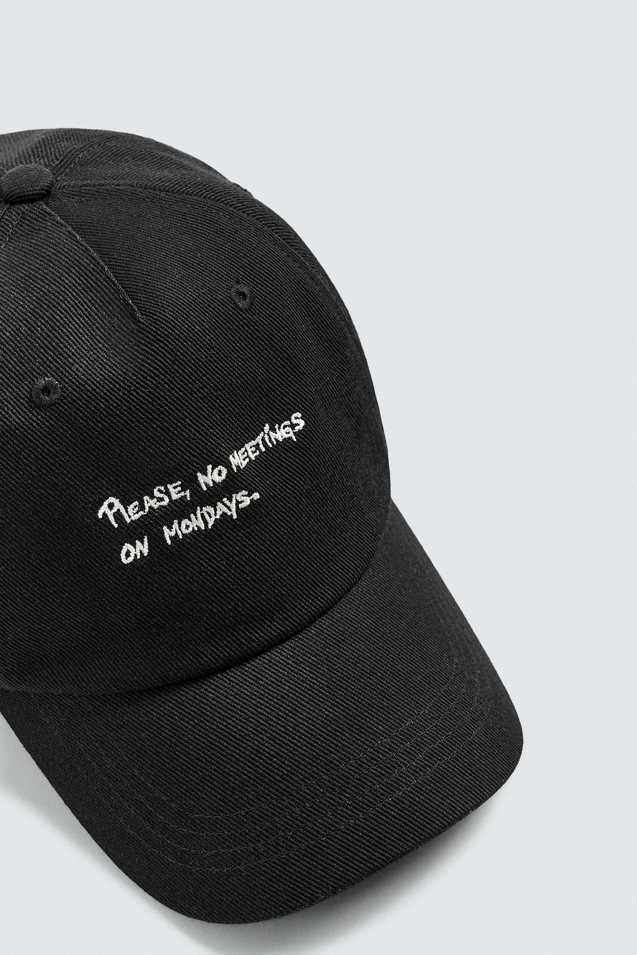 CCCリクエスト12枚 コントラスト刺繍キャップ - ブラック | ZARA Japan / 日本