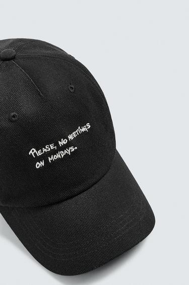 CONTRAST EMBROIDERY CAP - Black by Zara - Image 2