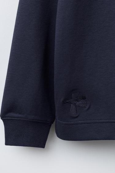 T-SHIRT AVEC INSCRIPTION EN RELIEF - Bleu marine de Zara - Image 3