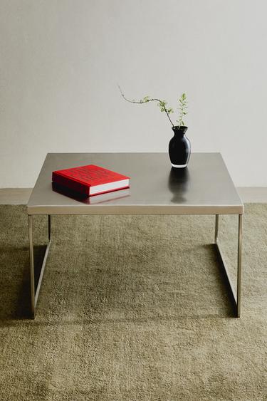 SQUARE STAINLESS STEEL SIDE TABLE - Silver by Zara