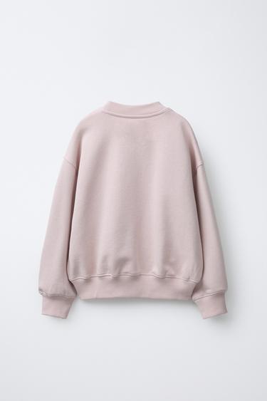 SWEAT BRODÉ À INSCRIPTION - Rose de Zara - Image 1