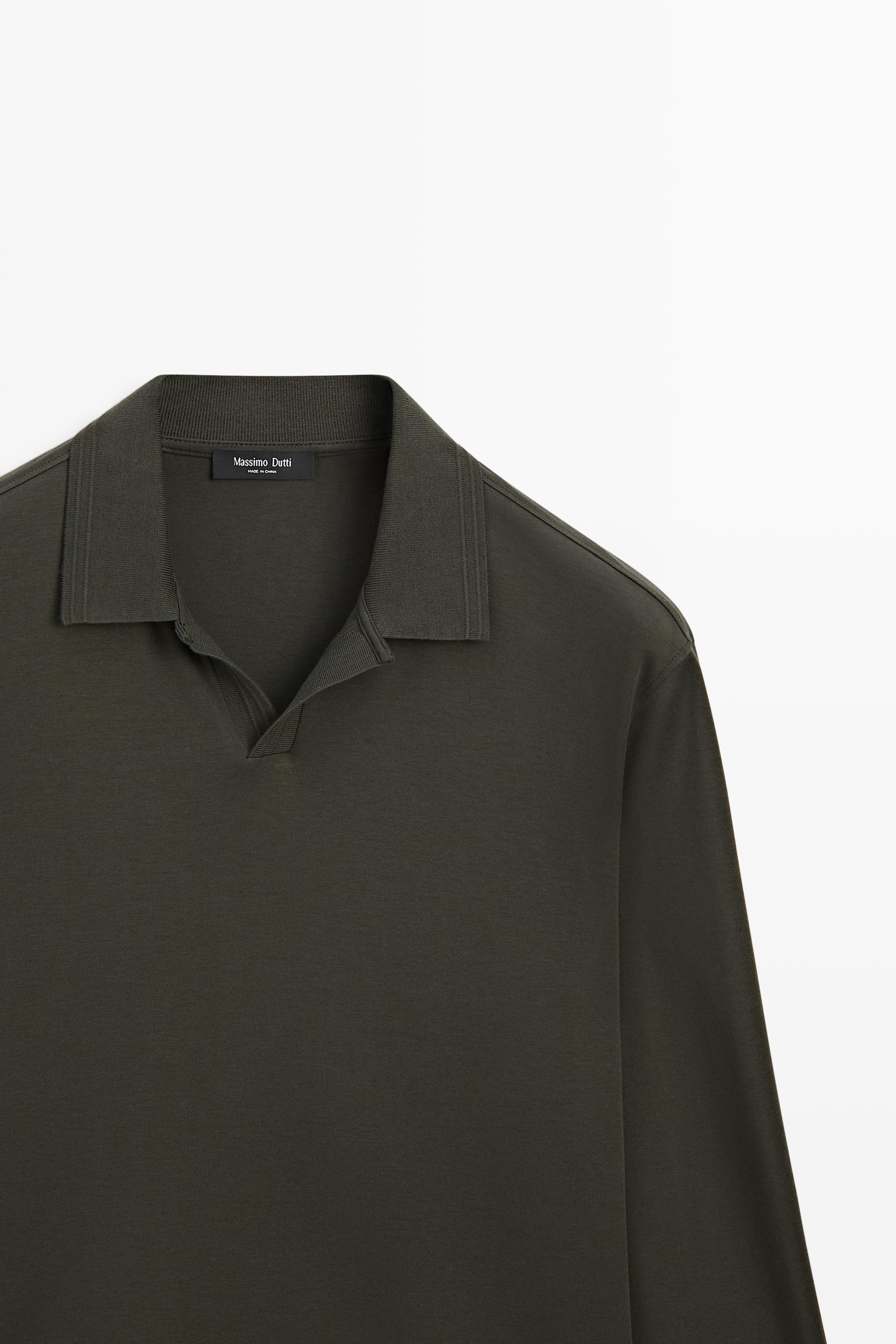 100% cotton long sleeve polo shirt