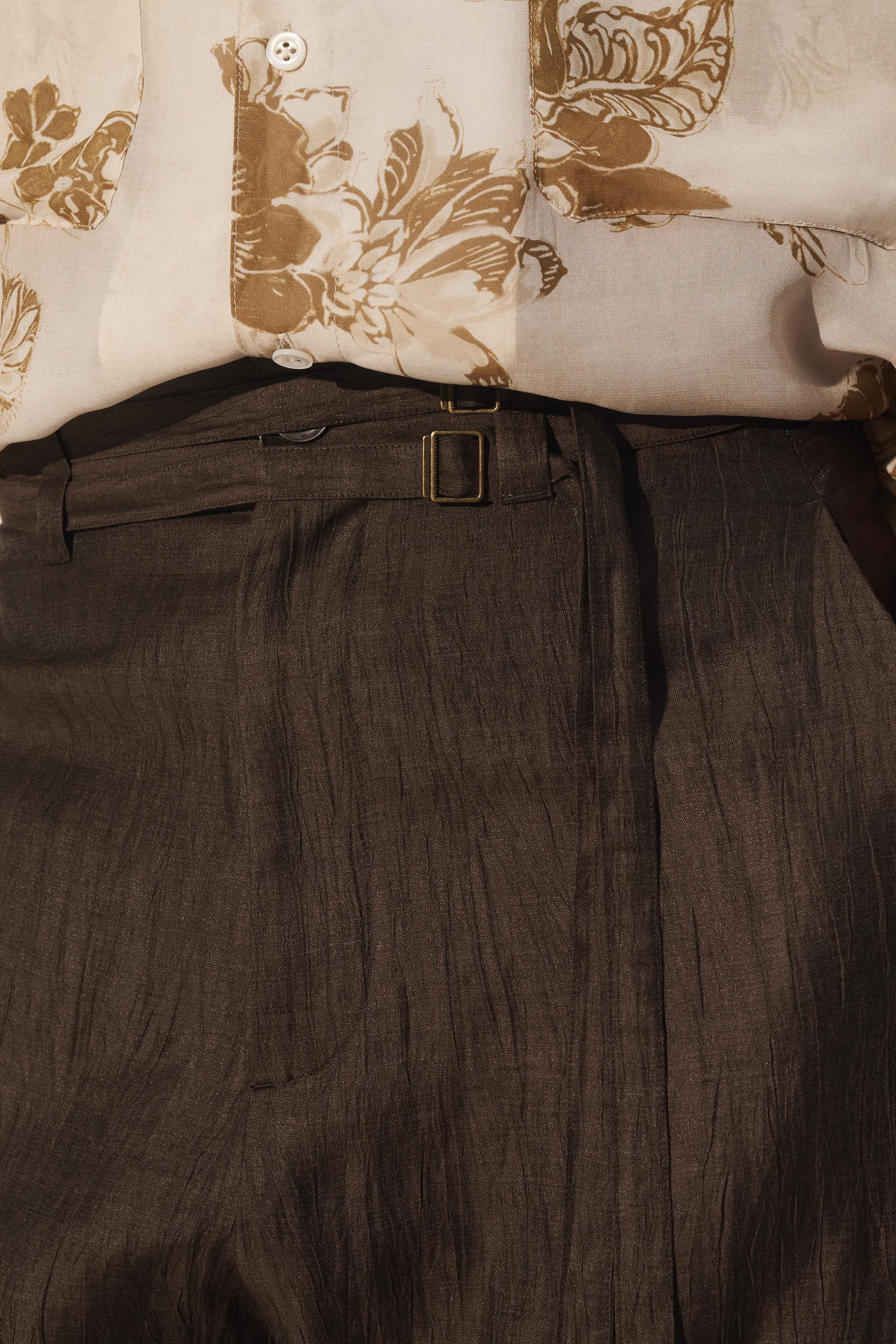 WIDE FIT BELTED PANTS