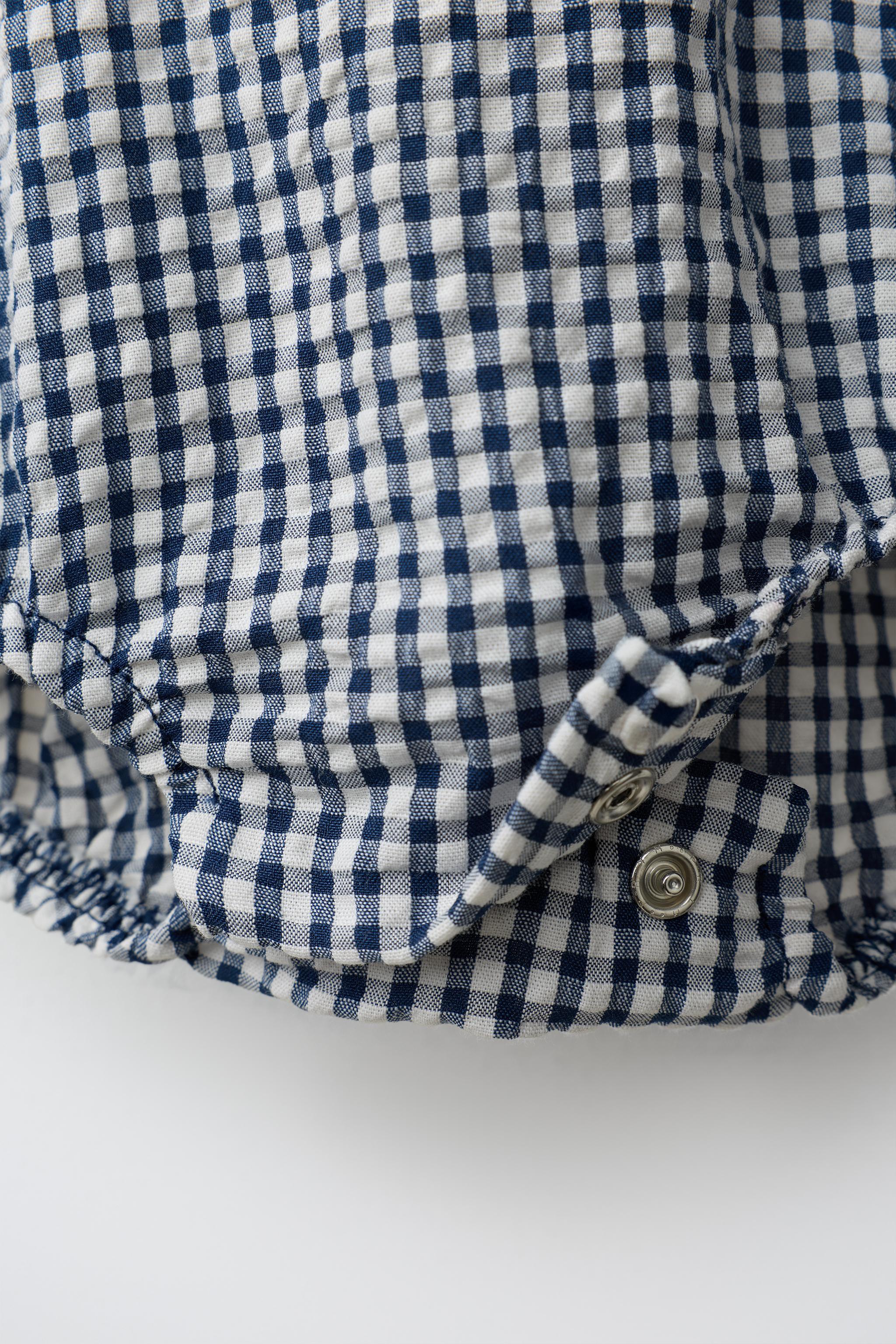 Детские комбинезоны Zara GINGHAM ROMPER — фото 4