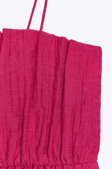 TOP COURT IMPRIMÉ GOMMÉ - Fuchsia de Zara - Image 6