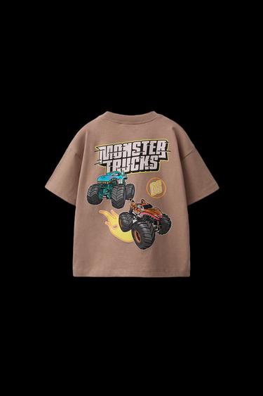 HOT WHEELS™ MATTEL MONSTER TRUCK PRINT T-SHIRT - Light brown by Zara