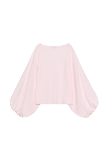 TOP IN MAGLIA MANICHE A VOLUME - Rosa pallido di Zara