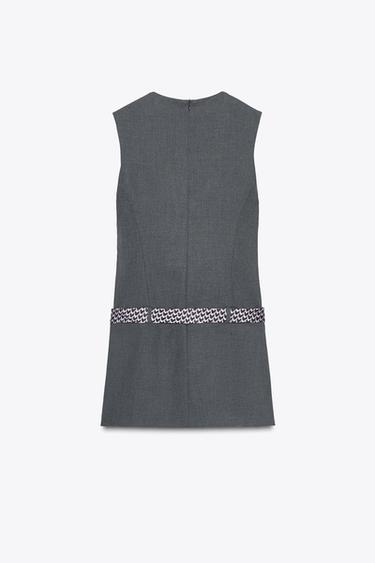 SHORT DRESS WITH TIE BELT - Charcoal by Zara - Image 5
