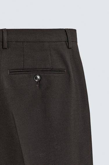 HOUNDSTOOTH SUIT TROUSERS - Dark brown by Zara - Image 7