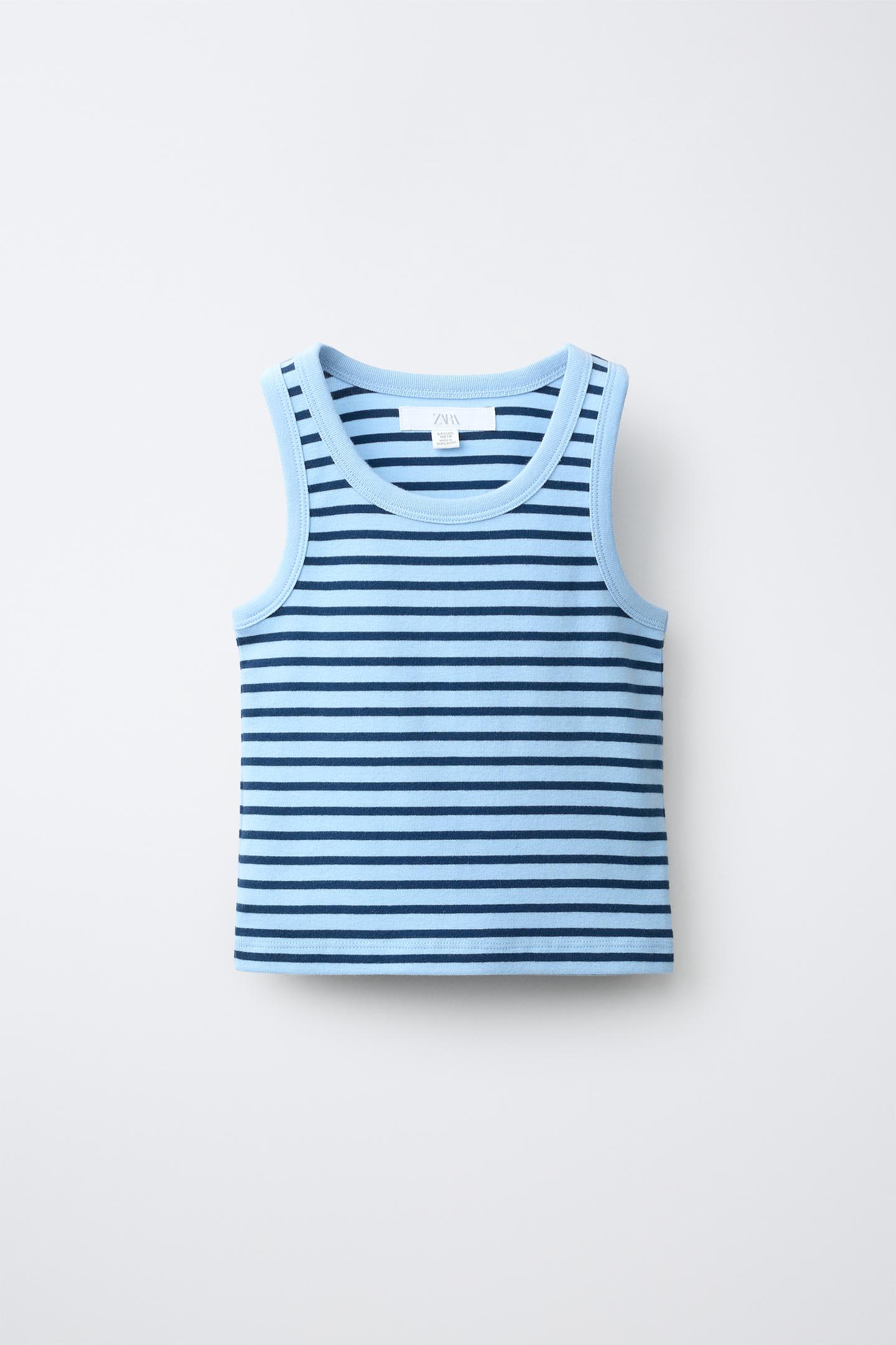 Детская футболка Zara Striped Ribbed, цвет: Полосатый — фото 2