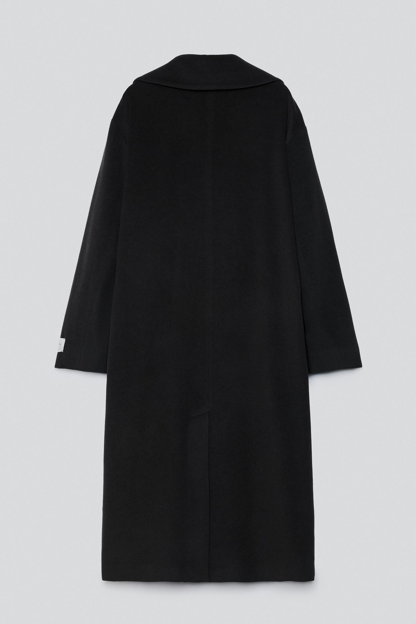 Мужское пальто Zara Contrast Long, цвет: Антрацитовый серый — фото 6
