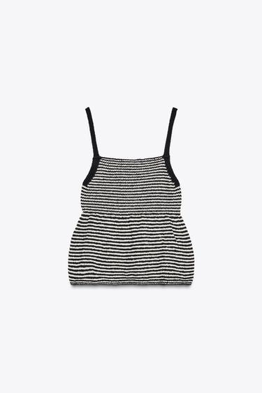 STRIPED KNIT PEPLUM TOP - striped by Zara - Image 4