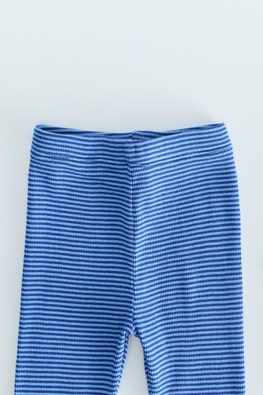ZARA TIMELESS - STRIPED PRINT LEGGINGS — Blue 2