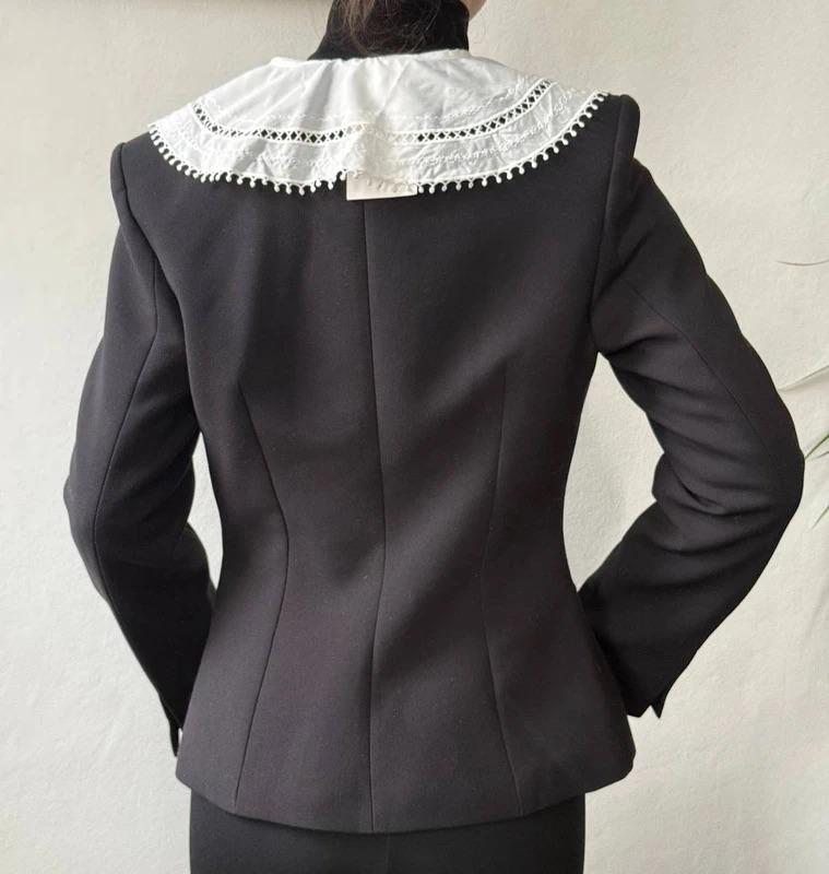 CONTRAST DETACHABLE COLLAR BLAZER - Image 2