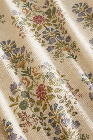 FLORAL COTTON BLEND DUVET COVER - Ecru by Zara - Image 4