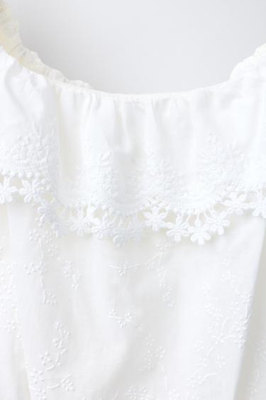 TOP BALLON BRODÉ - Blanc de Zara - Image 2