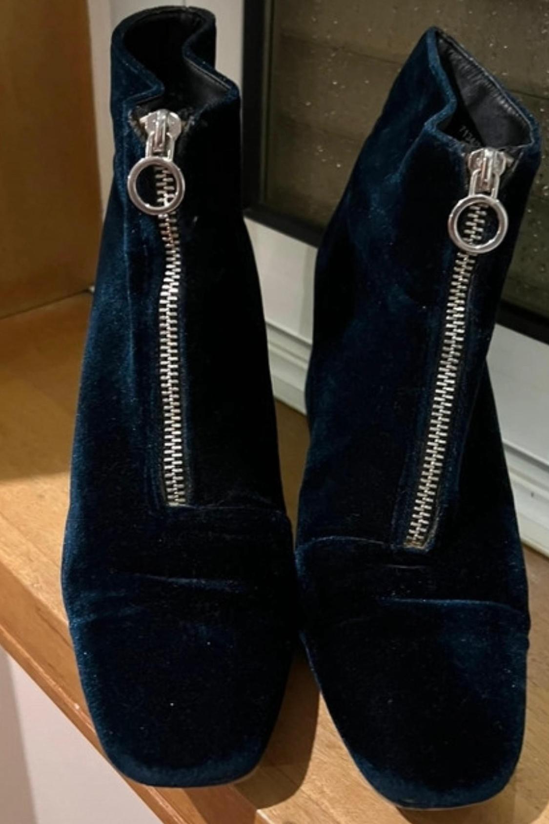 CHUNKY HIGH HEEL ANKLE BOOTS WITH ZIP