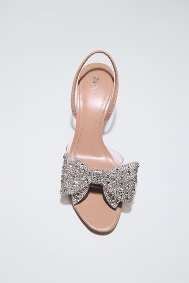 SPARKLY MAXI BOW SANDALS - Beige by Zara