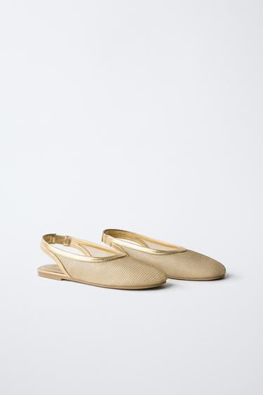BAILARINA DESTALONADA METALIZADA - Oro de Zara