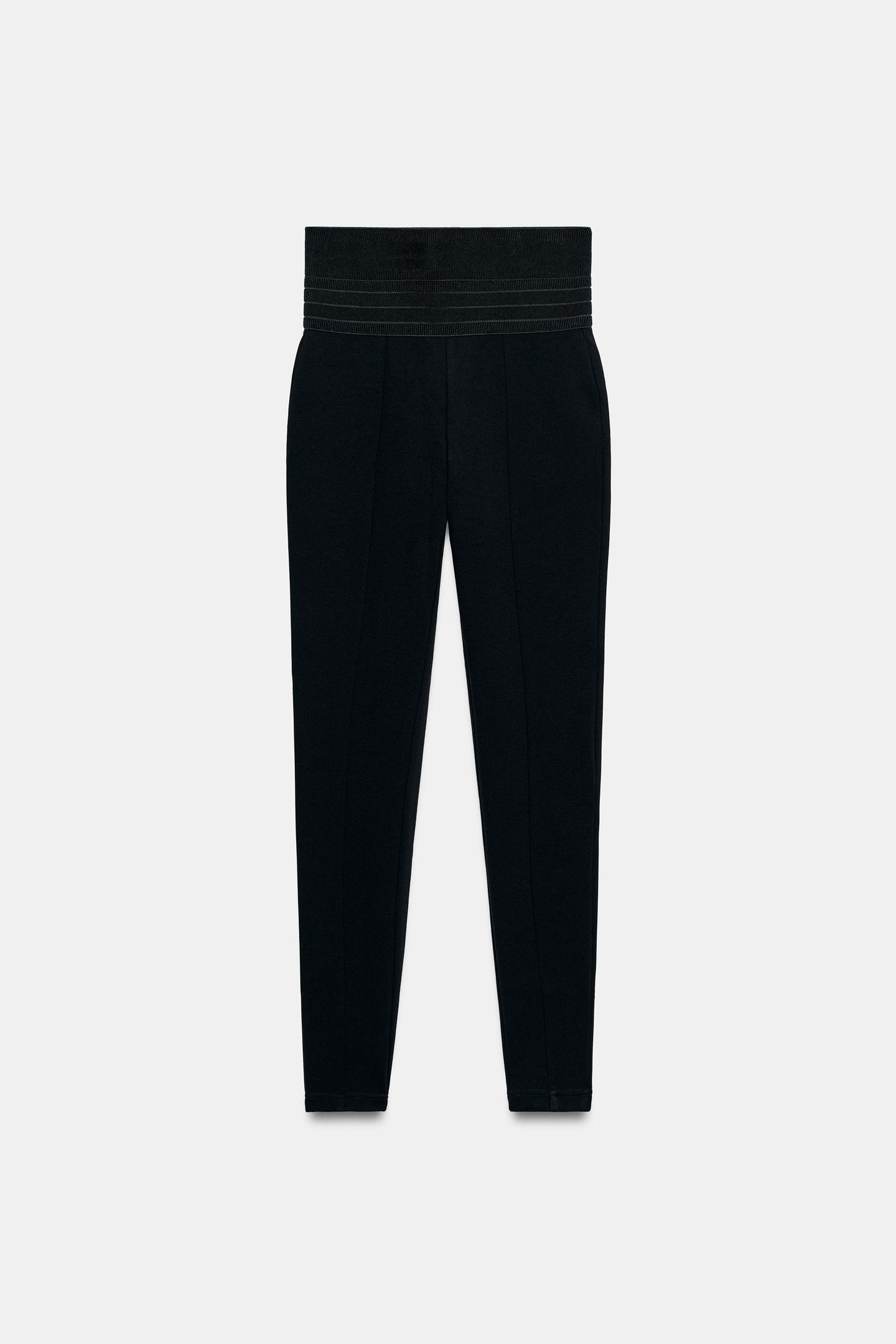 Женские леггинсы Zara Wide-Waistband, цвет: Чёрный — фото 6