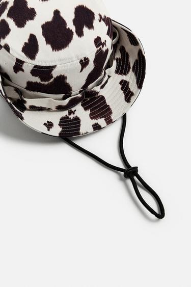 ANIMAL PRINT BUCKET HAT - White by Zara - Image 4