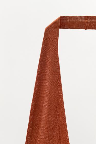 TOP HALTÈRE SEAMLESS 100 % SOIE - Rouge de Zara - Image 7