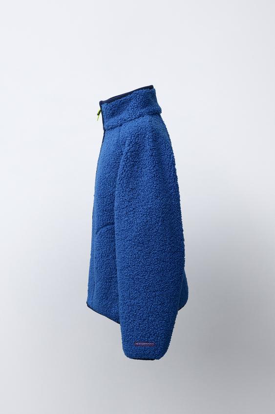 BLOUSON EFFET MOUTON - Bleu roi de Zara - Image 2