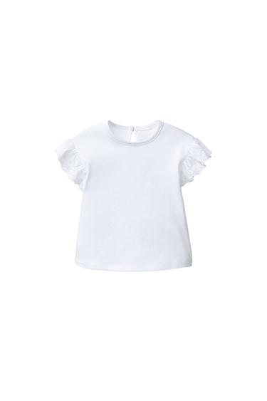SWISS EMBROIDERED T-SHIRT - White by Zara