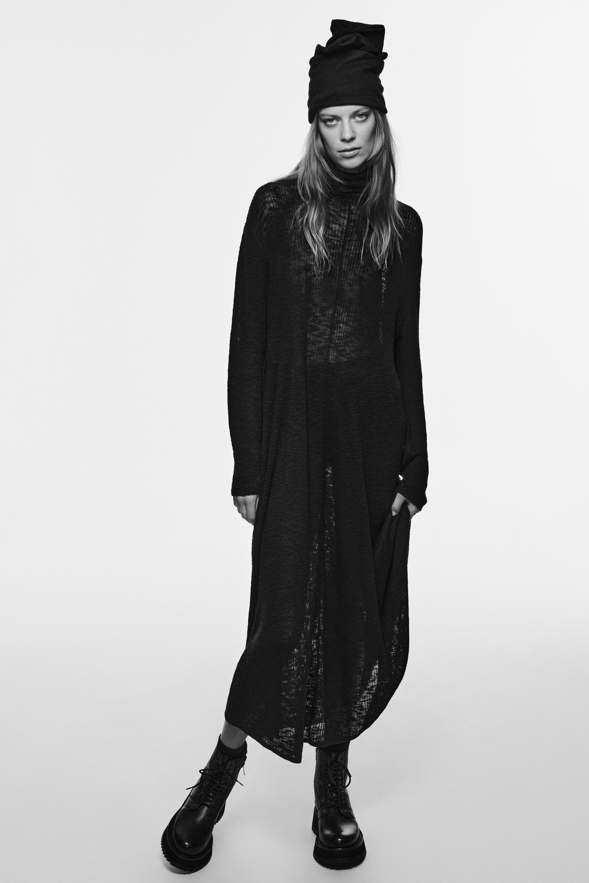 Zara robe noire outlet longue